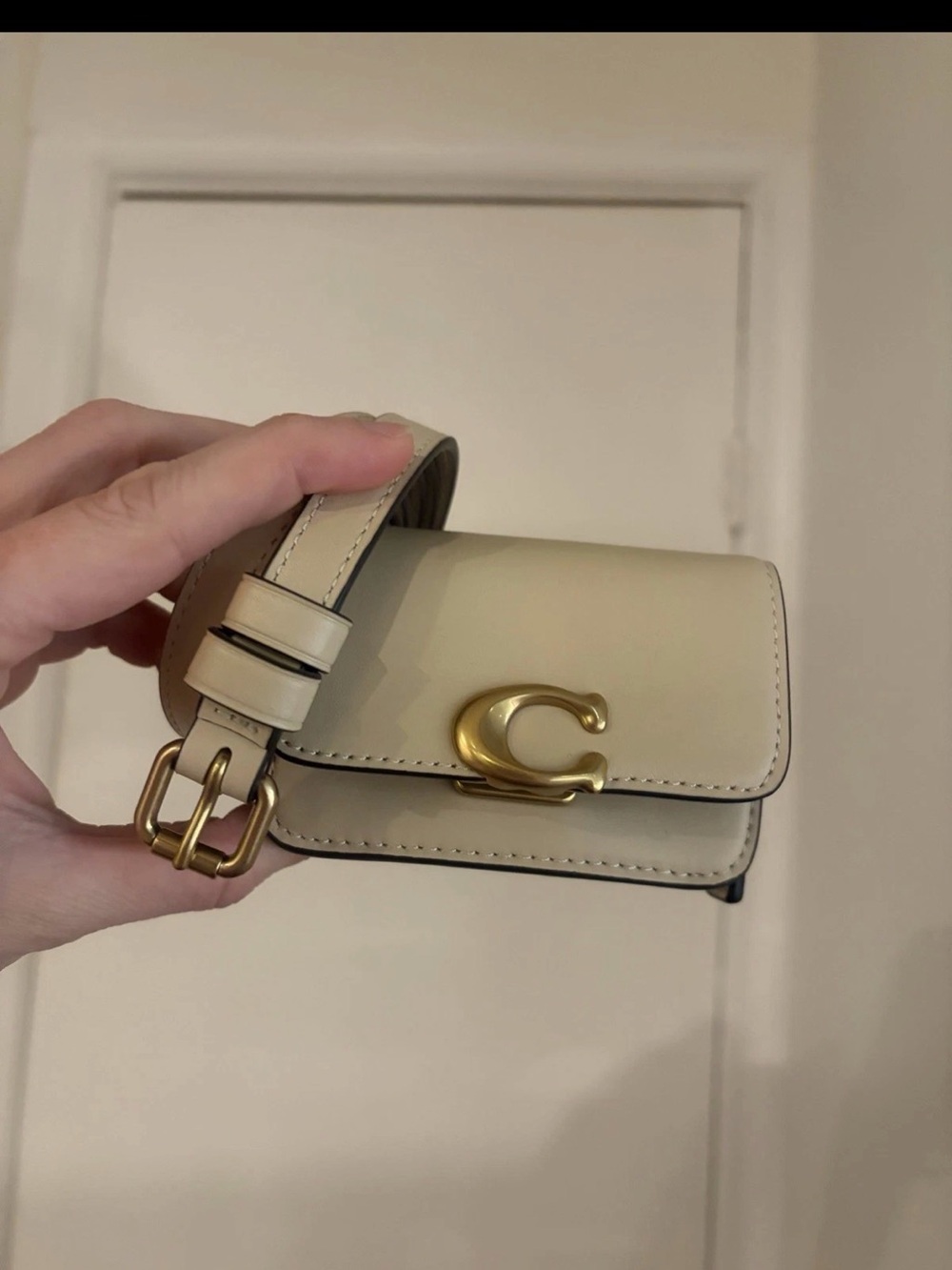 Coach Cream bandit Belt Bag with Gold 'C'